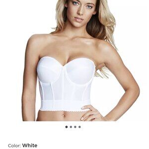 Dominique Womens 36DD E Backless Strapless Juliette Satin Longline Bustier Bra